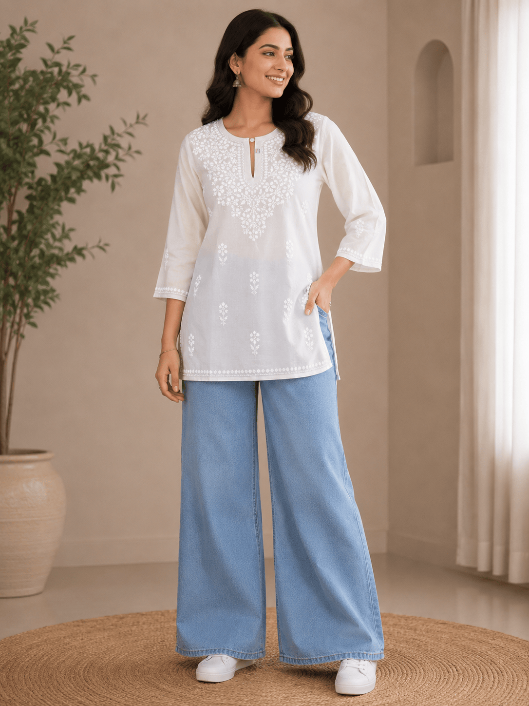 Rifat | Chikankari Rayon Short Kurti