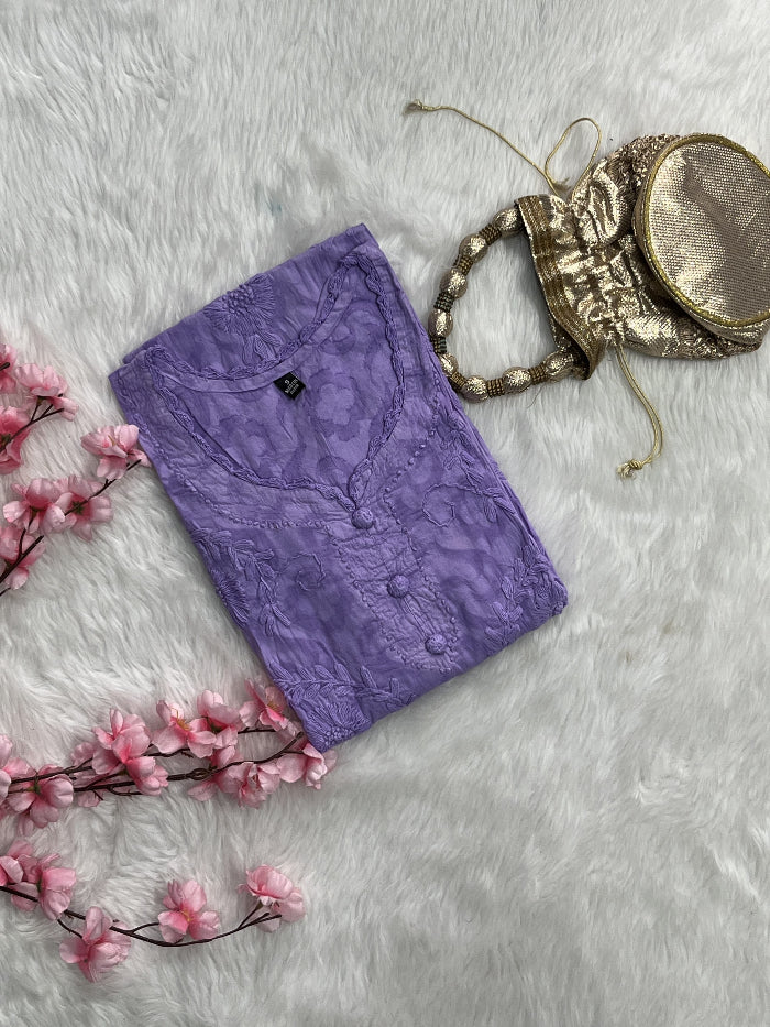 Gulshan | Chikankari Jacquard Cotton Kurti
