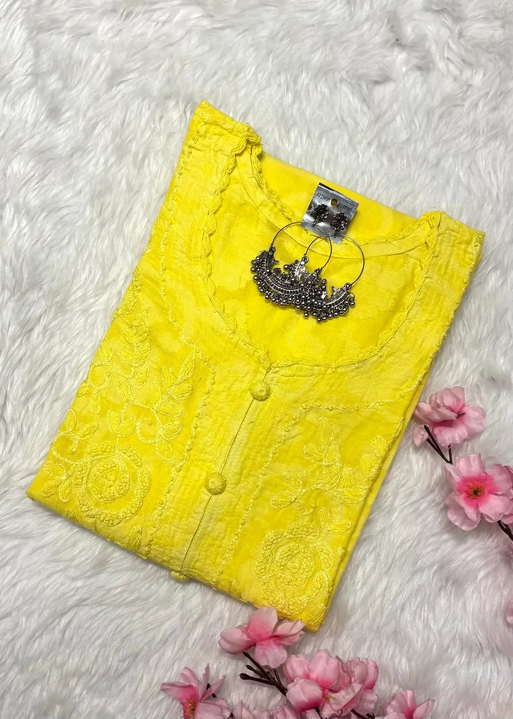 Raha | Chikankari Jacquard Cotton Long Kurti II