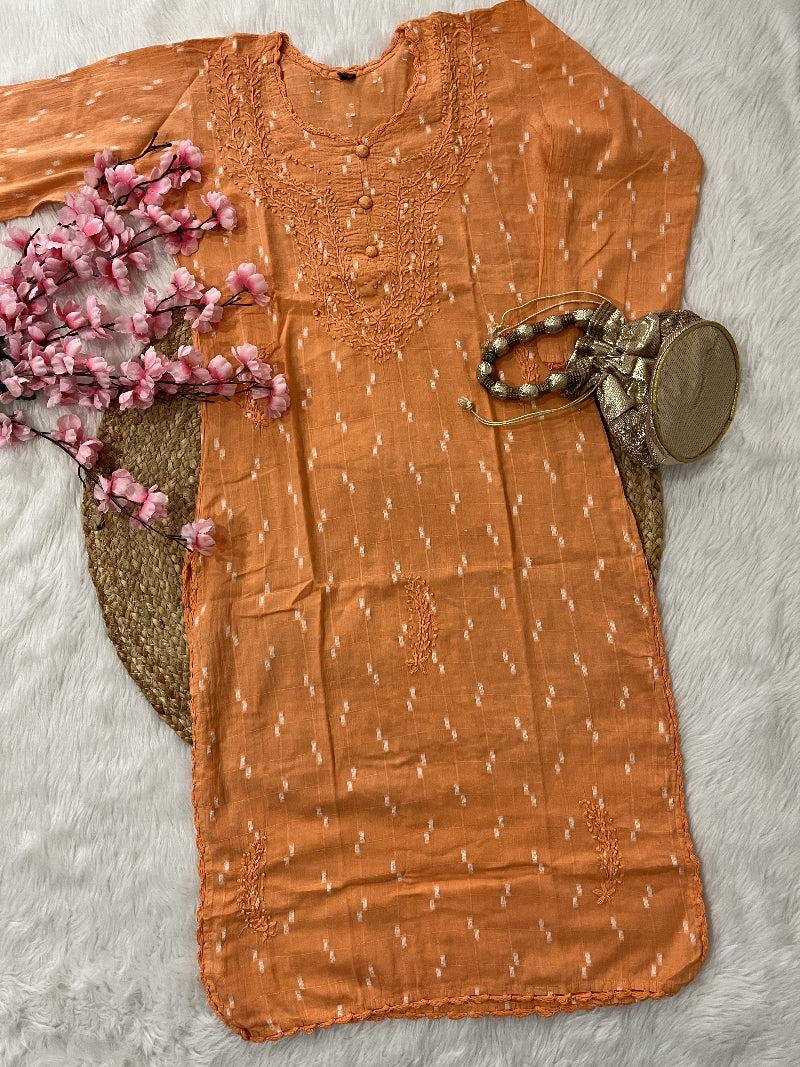 Gul | Chikankari Dobby Cotton Long Kurti