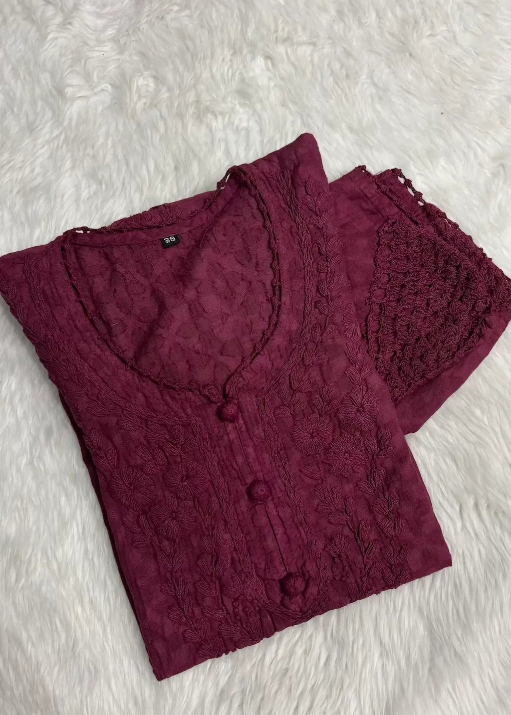 Gulnaaz | Chikankari Jacquard Cotton Long Kurti