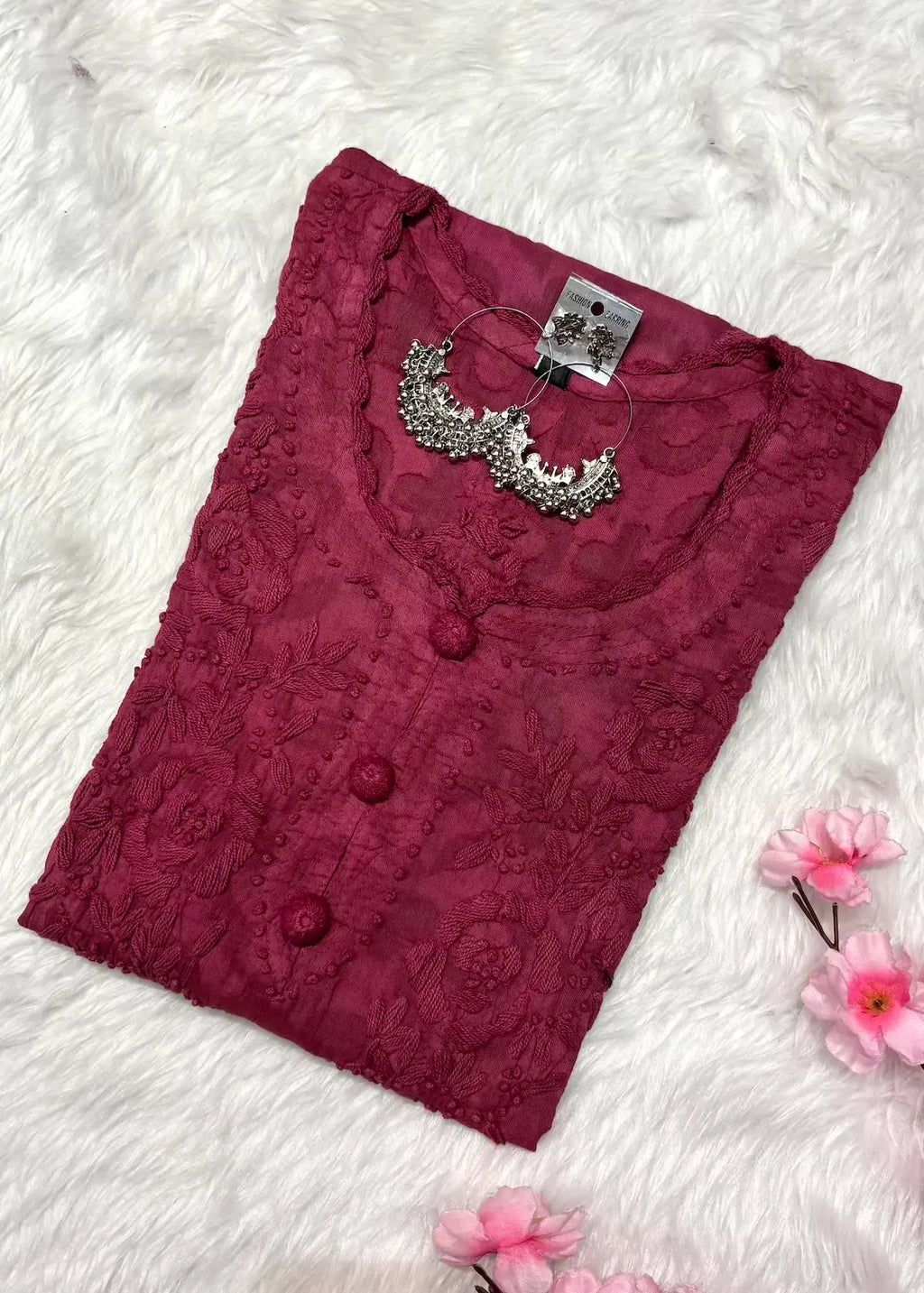 Raha | Chikankari Jacquard Cotton Long Kurti II