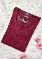 Raha | Chikankari Jacquard Cotton Long Kurti II