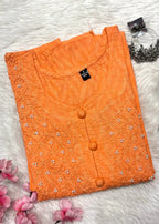 Rooh | Chikankari Jacquard Cotton Long Kurti