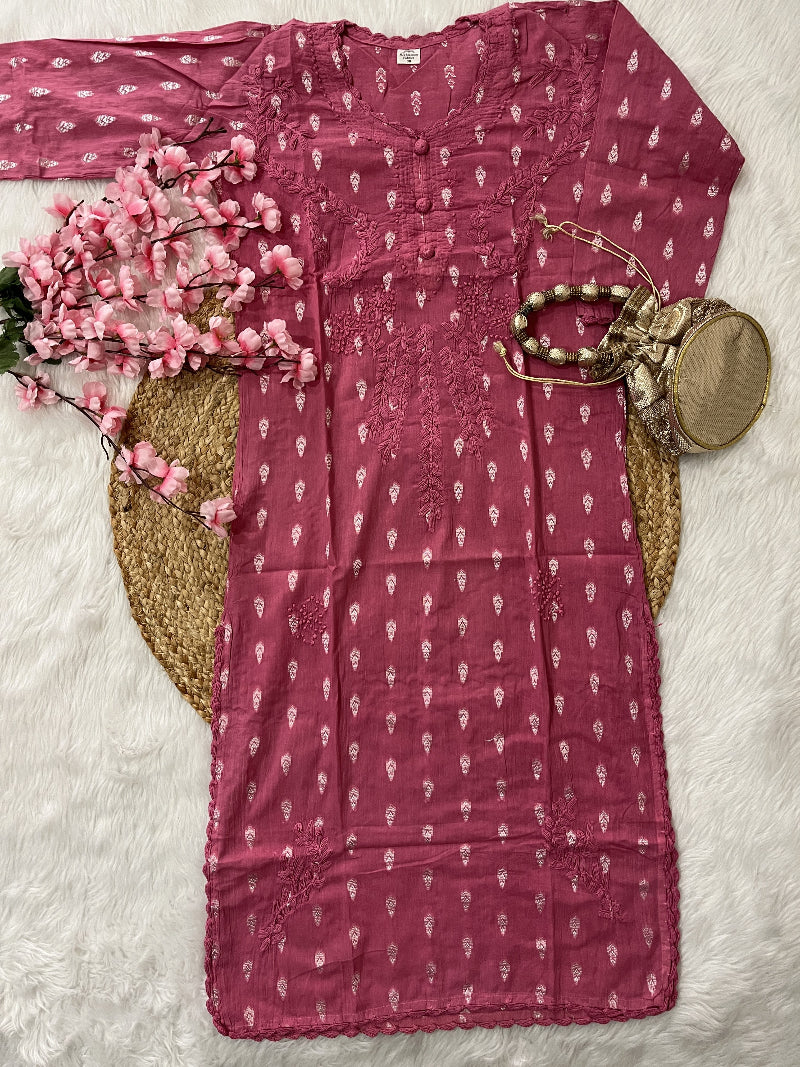 Gul | Chikankari Dobby Cotton Long Kurti