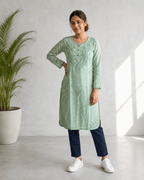Gul | Chikankari Dobby Cotton Long Kurti