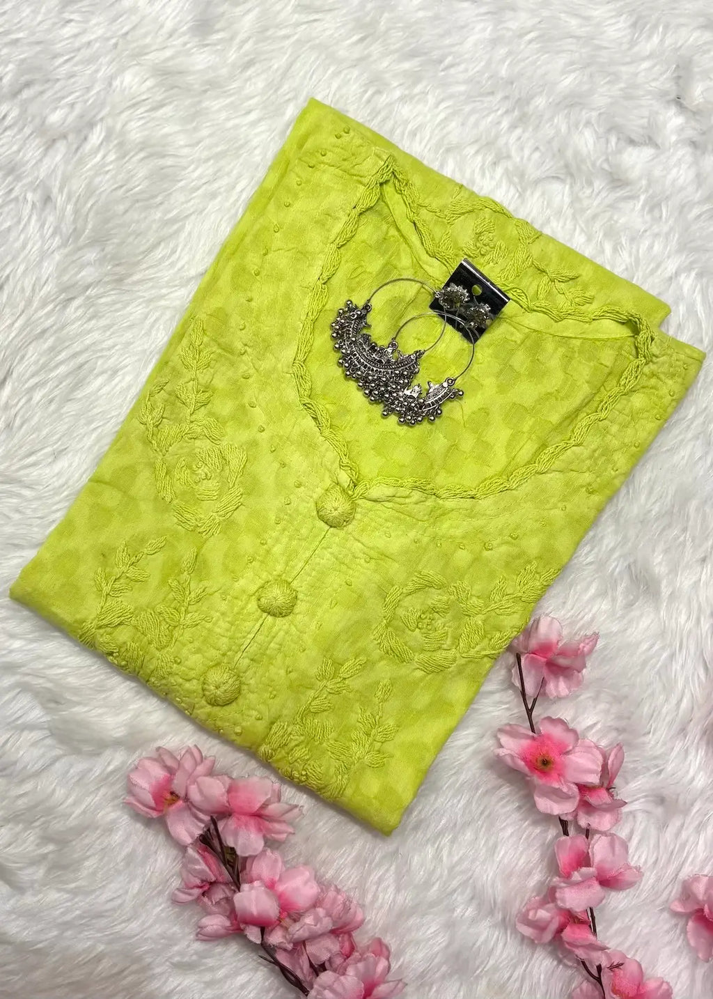 Raha | Chikankari Jacquard Cotton Long Kurti II