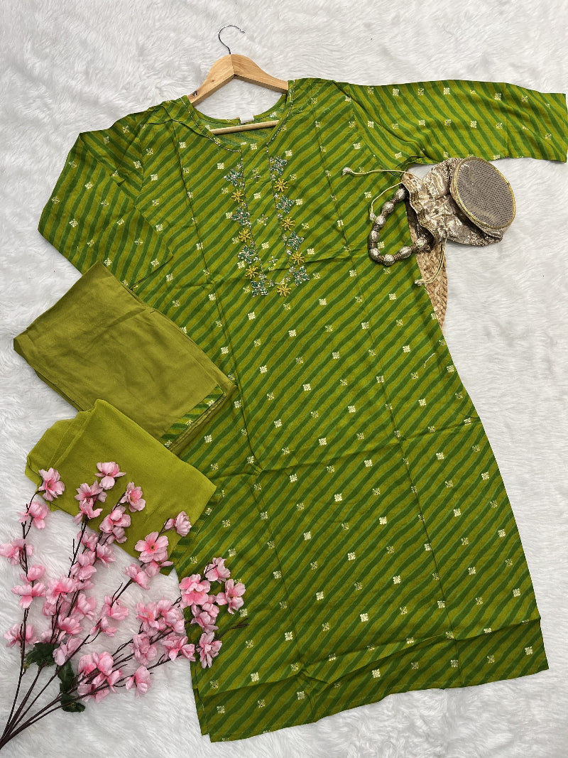 Celavia | Chanderi Kurta Pant Dupatta Set