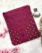 Rooh | Chikankari Jacquard Cotton Long Kurti