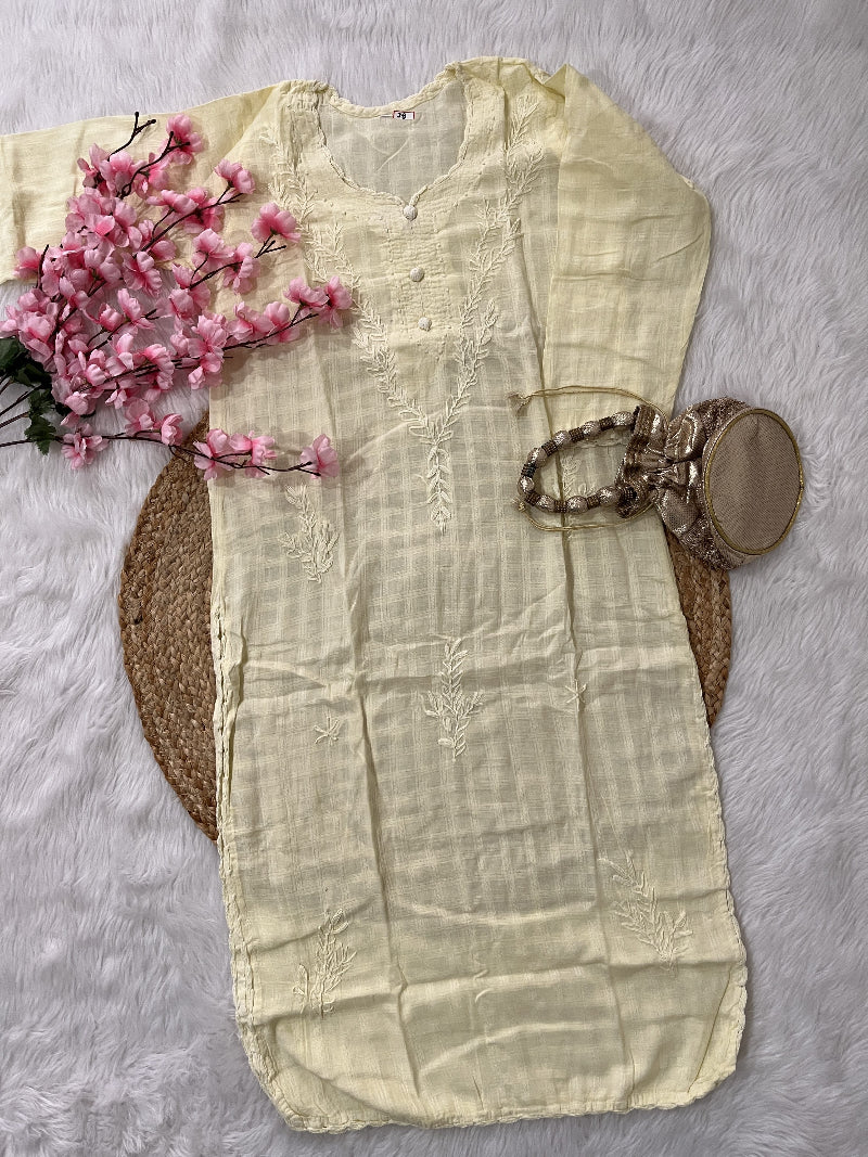 Gul | Chikankari Dobby Cotton Long Kurti