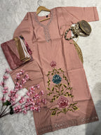 Celara | Chanderi Kurta Pant Dupatta Set