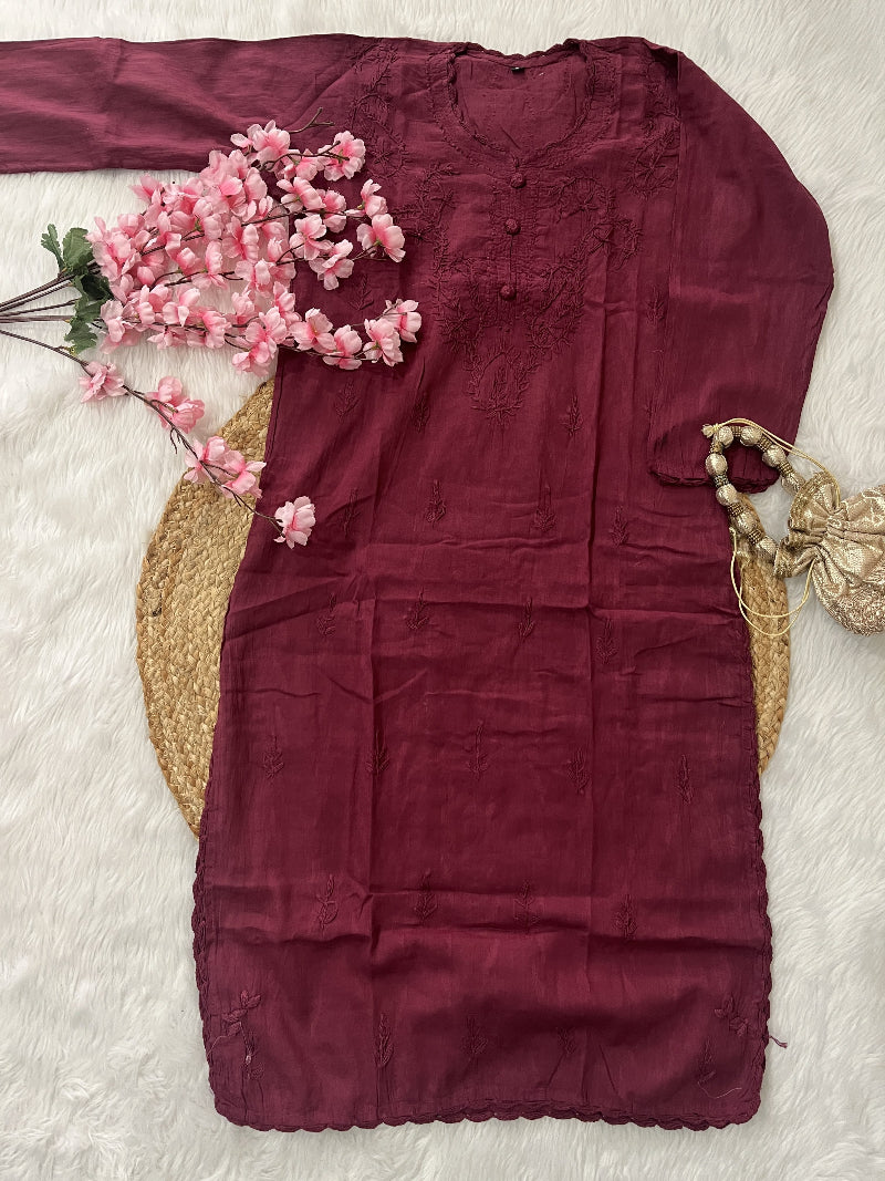 Gul | Chikankari Dobby Cotton Long Kurti