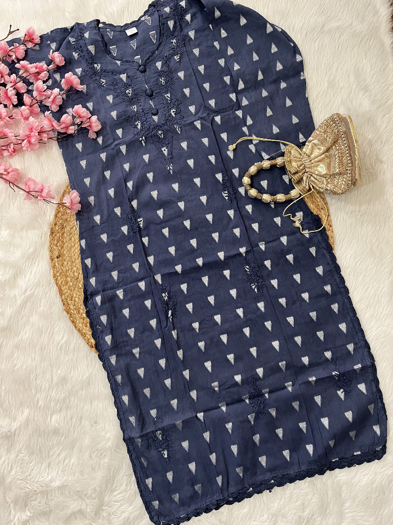Gul | Chikankari Dobby Cotton Long Kurti