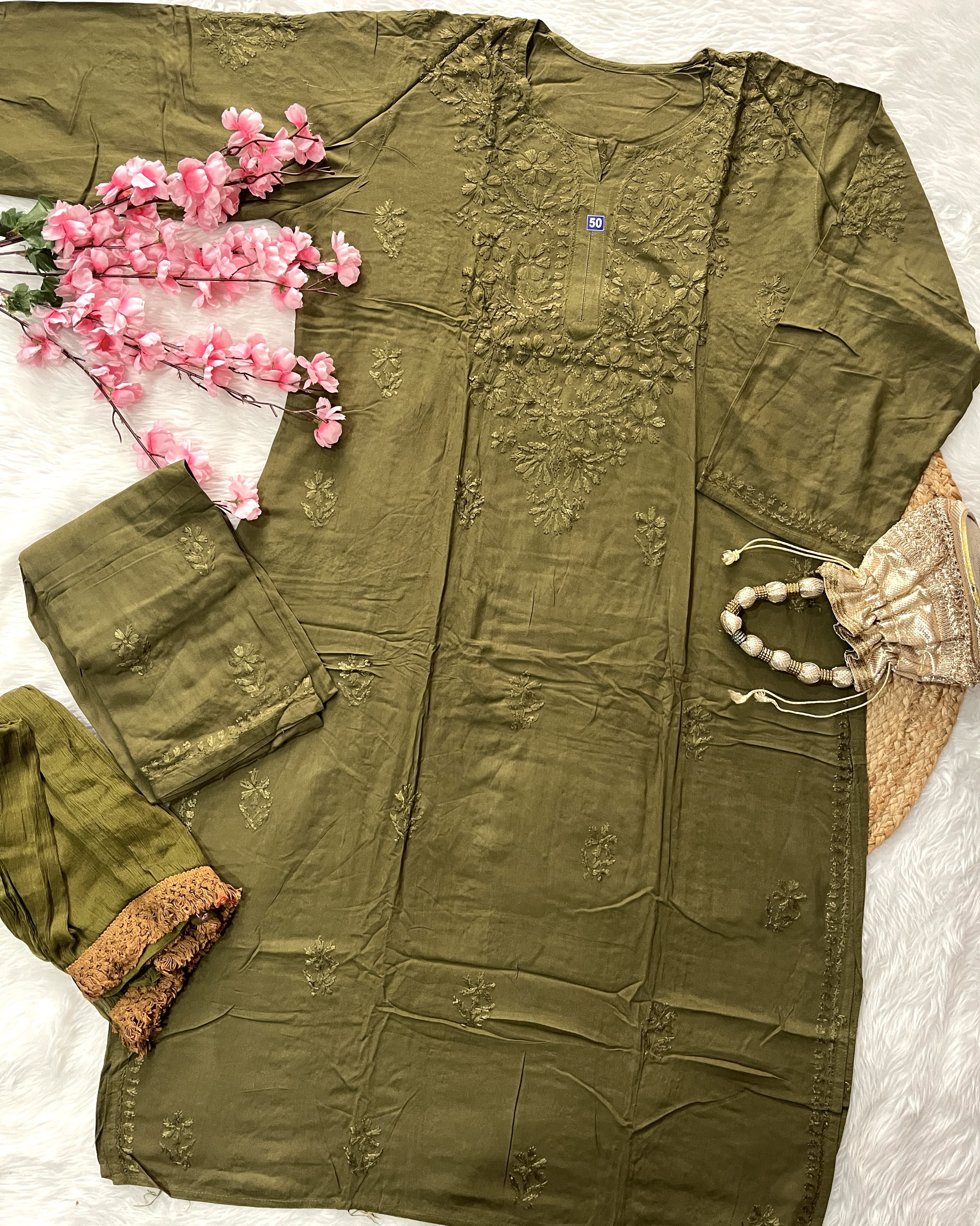 Baahi | Rayon Kurta Palazzo Dupatta Set
