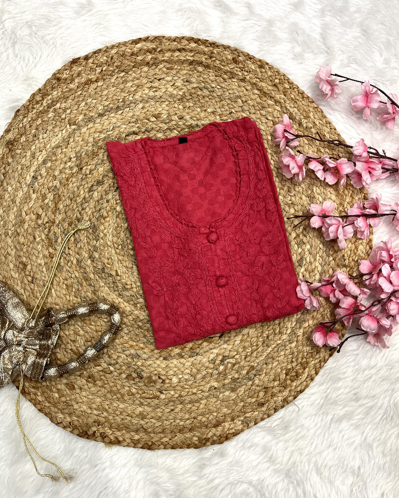 Gulnaaz | Chikankari Jacquard Cotton Long Kurti