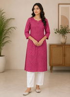 Gulshan | Chikankari Jacquard Cotton Kurti