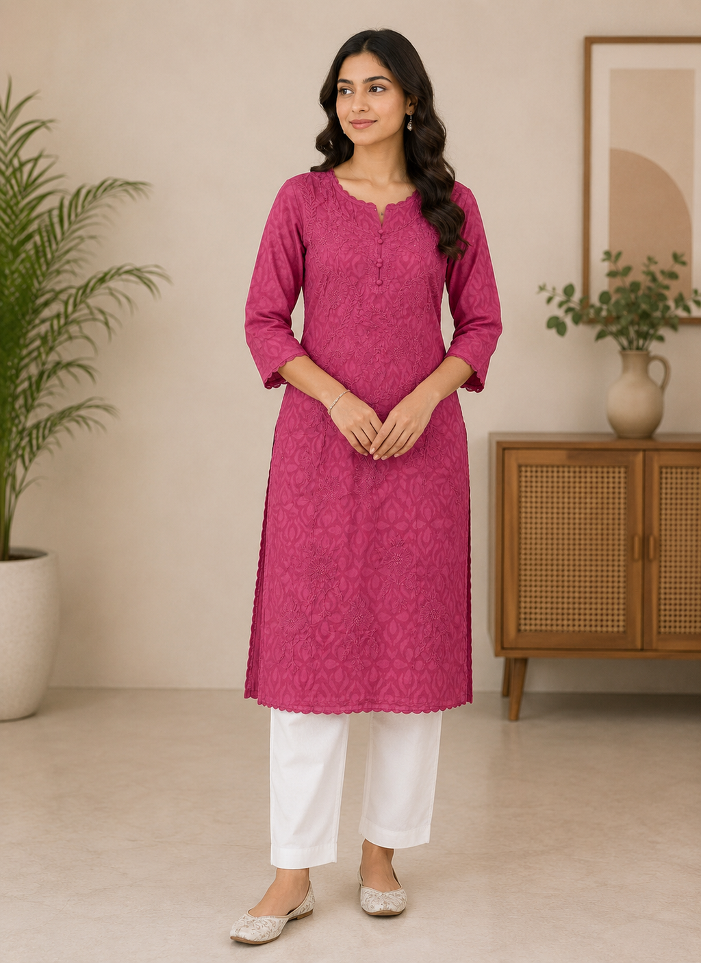 Gulshan | Chikankari Jacquard Cotton Kurti