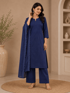 Taaib | Cotton Kurta Palazzo Dupatta Set