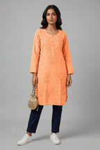 Raha | Chikankari Jacquard Cotton Long Kurti II
