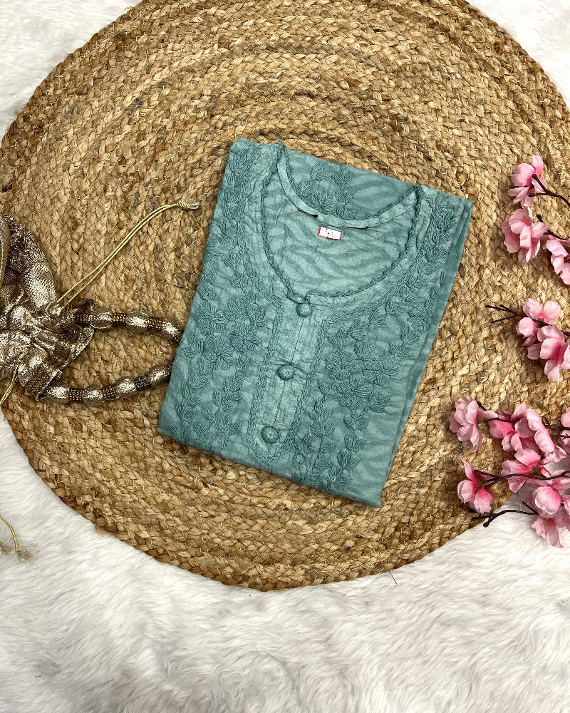 Gulnaaz | Chikankari Jacquard Cotton Long Kurti