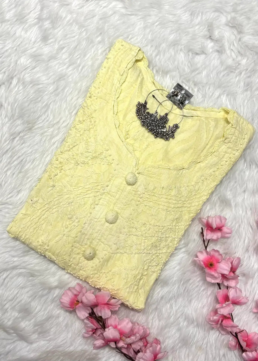 Raha | Chikankari Jacquard Cotton Long Kurti II