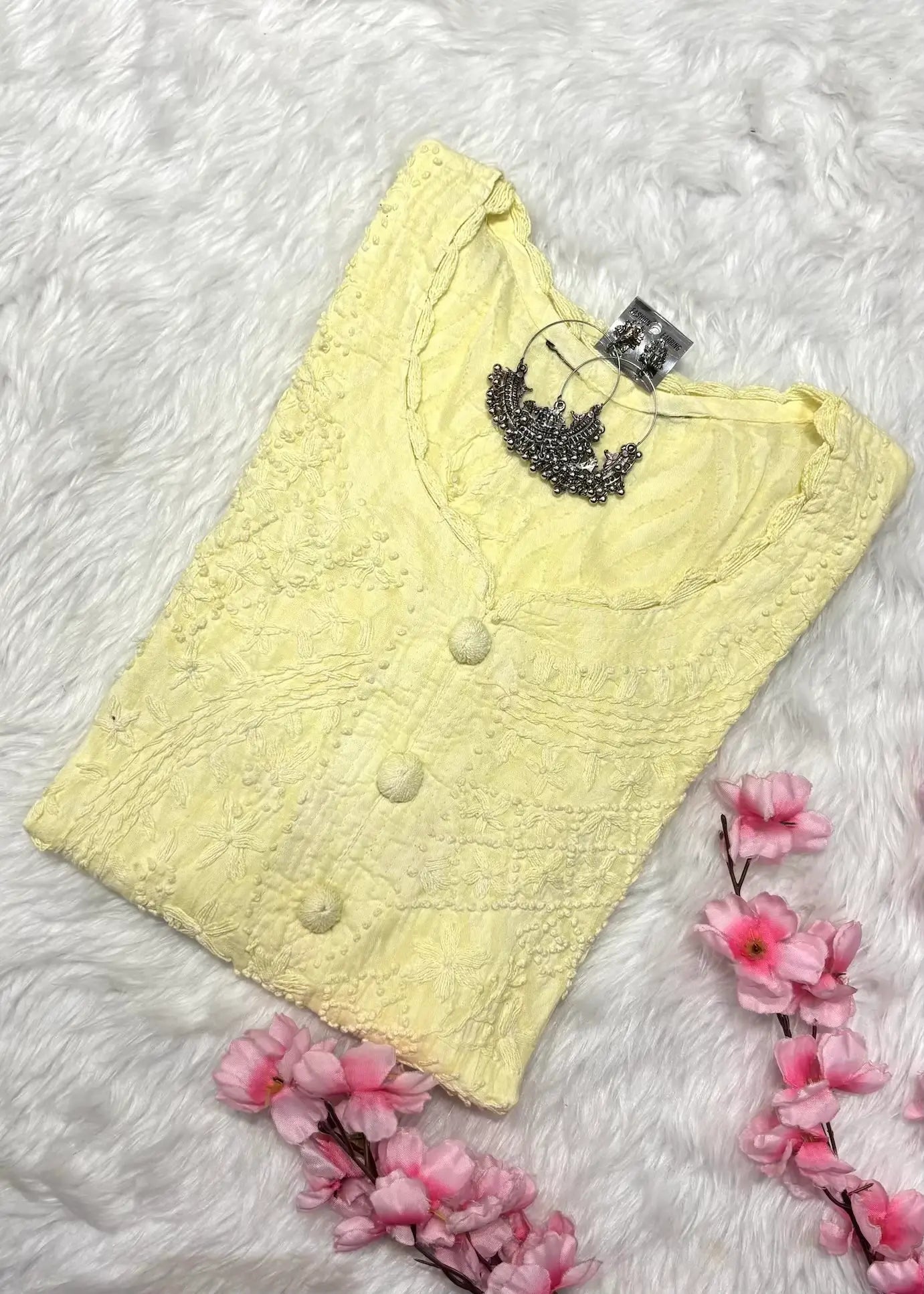 Raha | Chikankari Jacquard Cotton Long Kurti II