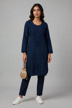Raha | Chikankari Jacquard Cotton Long Kurti II