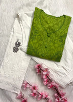 Gulbahar | Chikankari Jacquard Cotton Kurti Pant set
