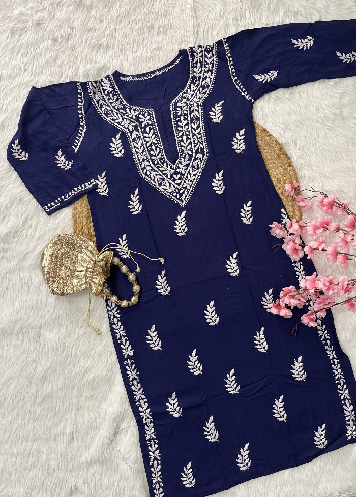 Afifa | Chikankari Rayon Kurti
