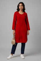 Raha | Chikankari Jacquard Cotton Long Kurti II