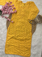 Gul | Chikankari Dobby Cotton Long Kurti