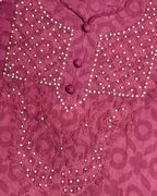 Rahat | Chikankari Jacquard Cotton Long Kurti