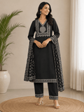 Savina | Chanderi Kurta Pant Dupatta Set