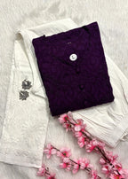 Gulbahar | Chikankari Jacquard Cotton Kurti Pant set