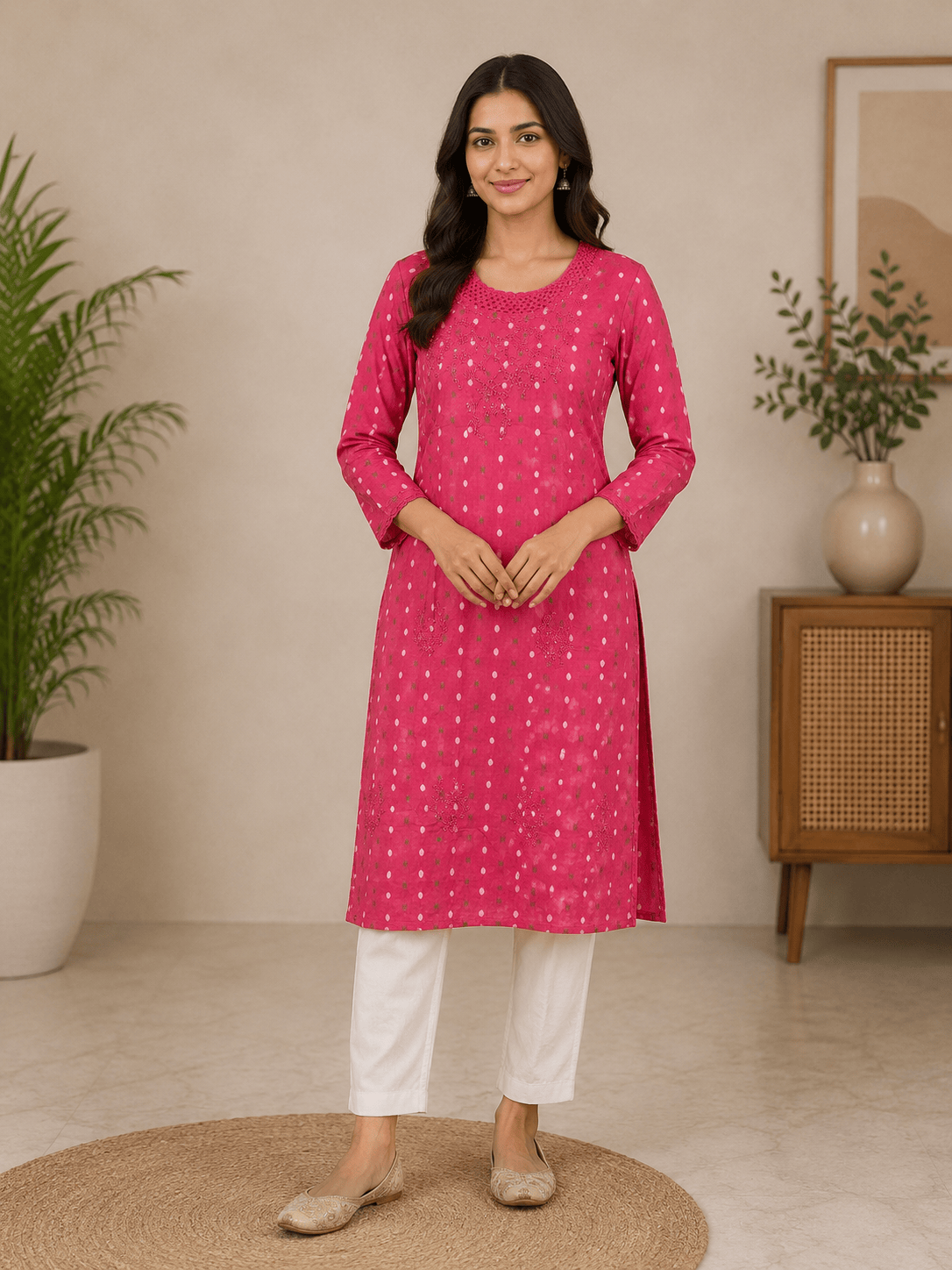 Roohani | Chikankari Cotton Long Kurti
