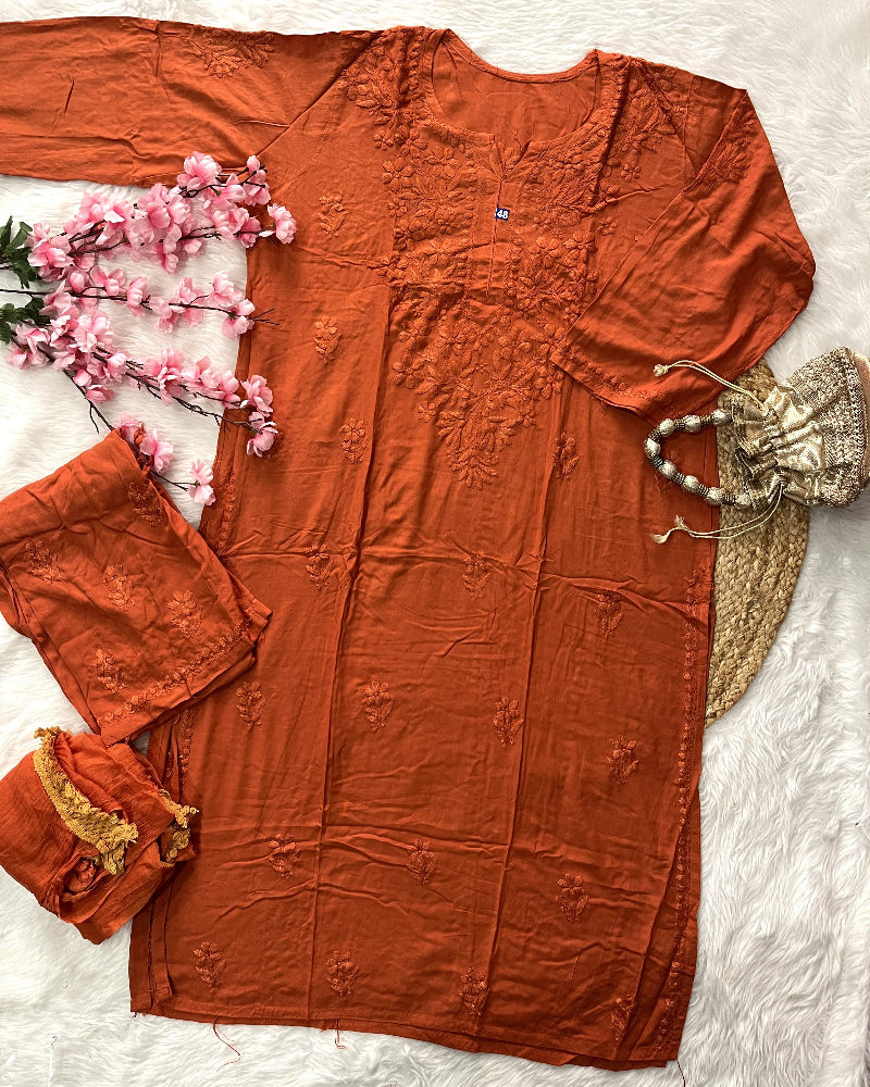 Baahi | Rayon Kurta Palazzo Dupatta Set
