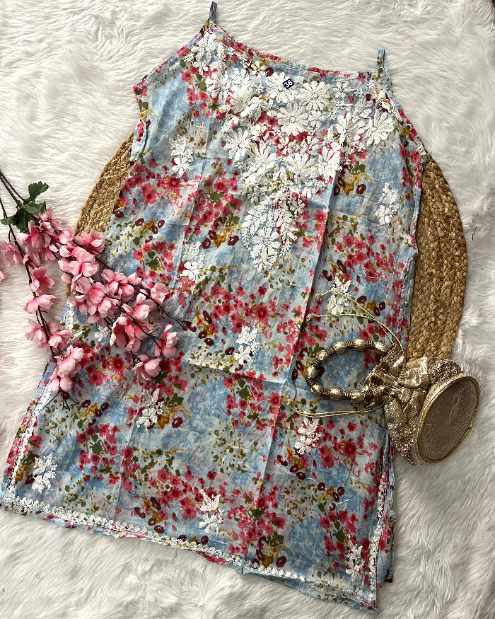 Abir | MulMul Cotton Noodle Strap Kurti