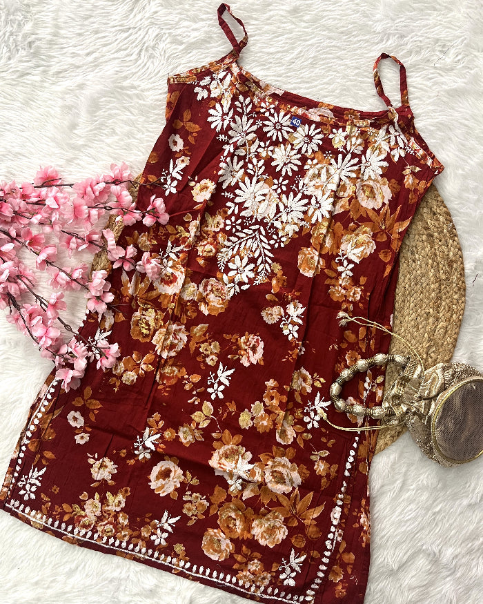 Aiaz | MulMul Cotton Noodle Strap Kurti