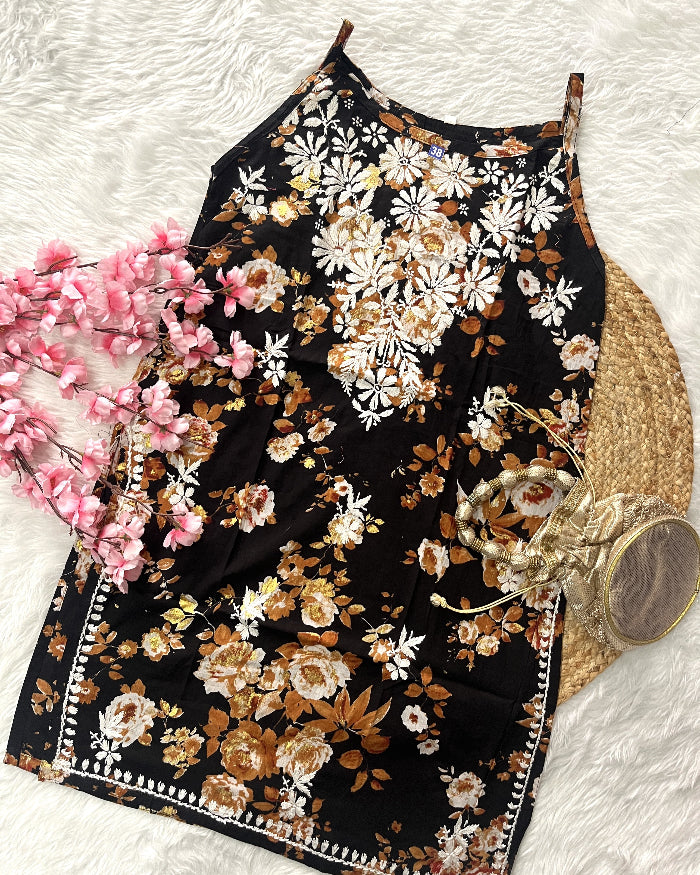 Aiaz | MulMul Cotton Noodle Strap Kurti