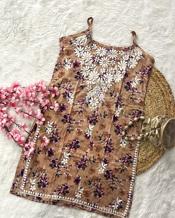 Aiaz | MulMul Cotton Noodle Strap Kurti