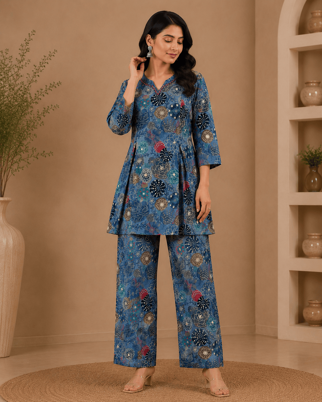 Elnara | Chanderi Kurta Pant Set