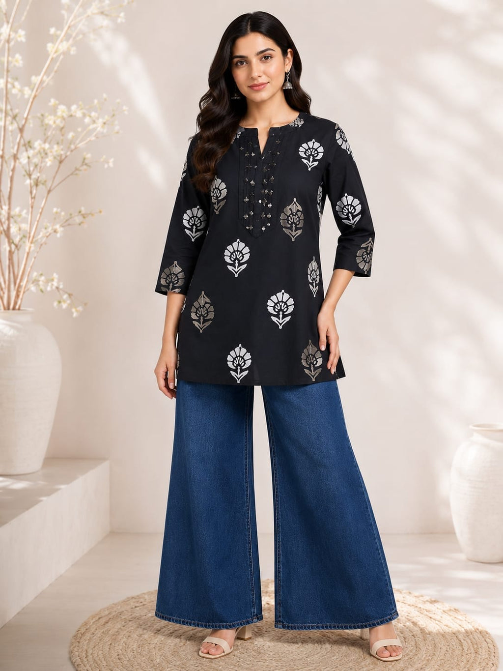 Elvana | Cotton Short Kurti