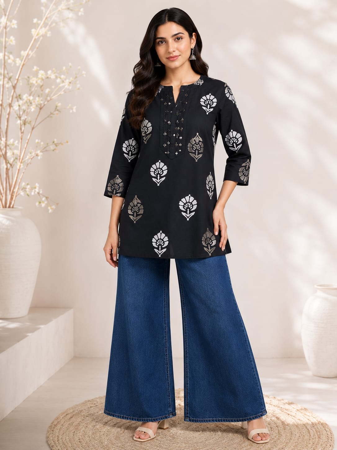 Elvana | Cotton Short Kurti