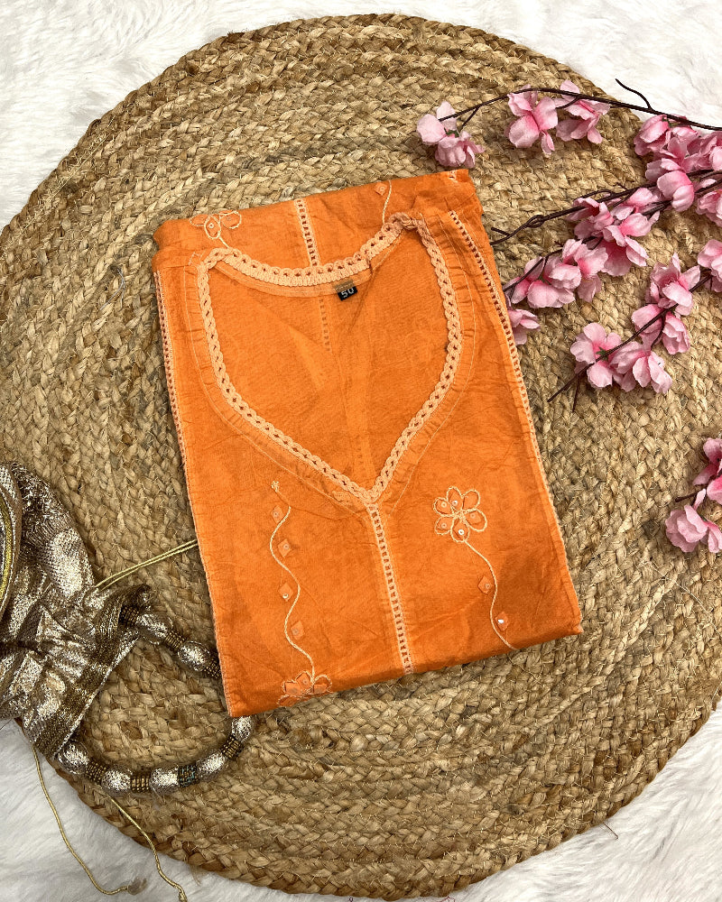 Kaizan | Chikankari Organza Plus Size Long Kurti
