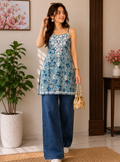 Aiaz | MulMul Cotton Noodle Strap Kurti