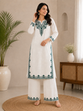 Avara | Chanderi Aari Work Kurta Set