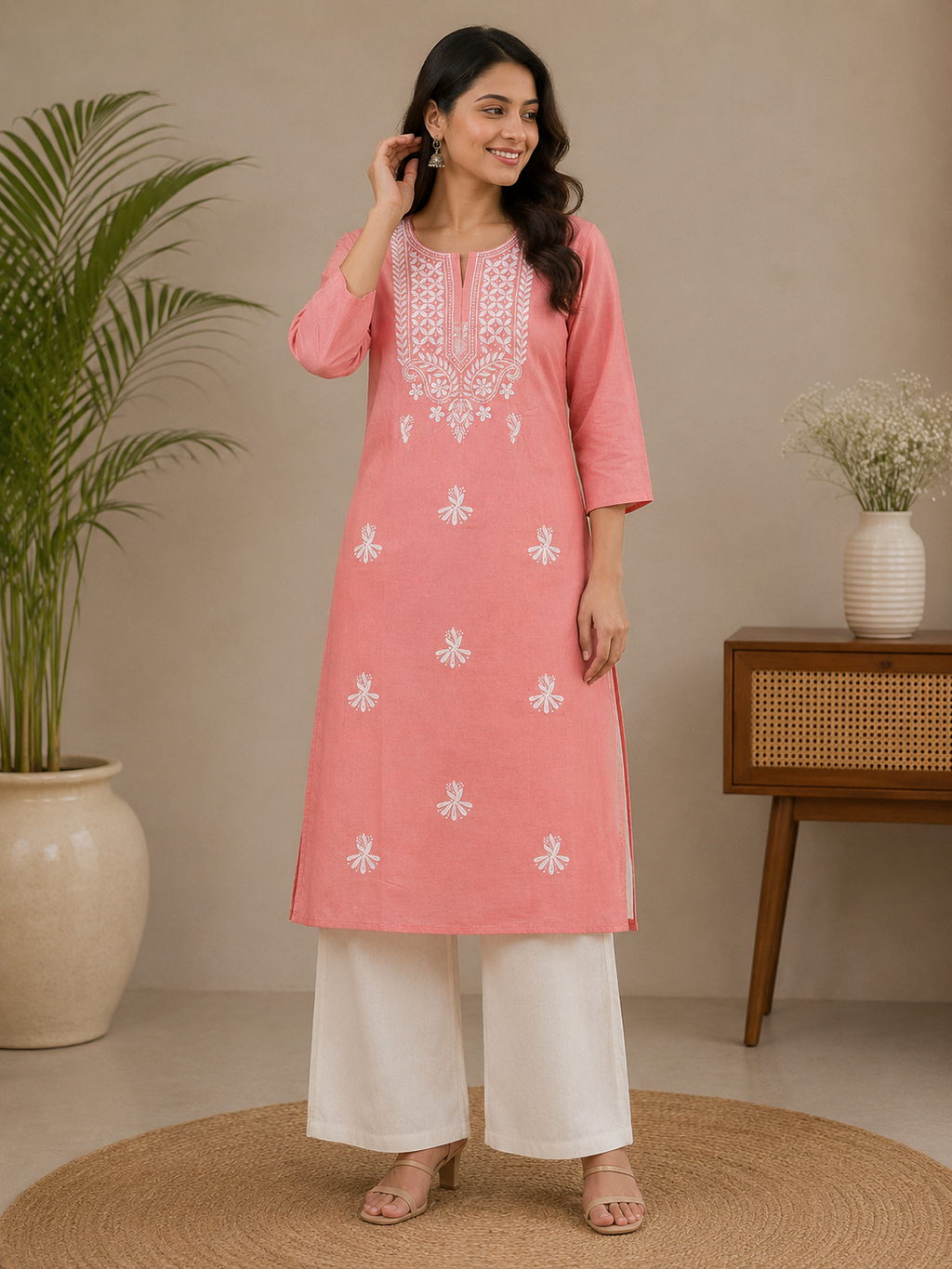 Noor e gul| Chikankari Rayon Kurti