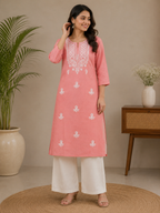 Noor e gul| Chikankari Rayon Kurti