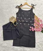 Serina | Rayon Noodle Strap Kurta Set