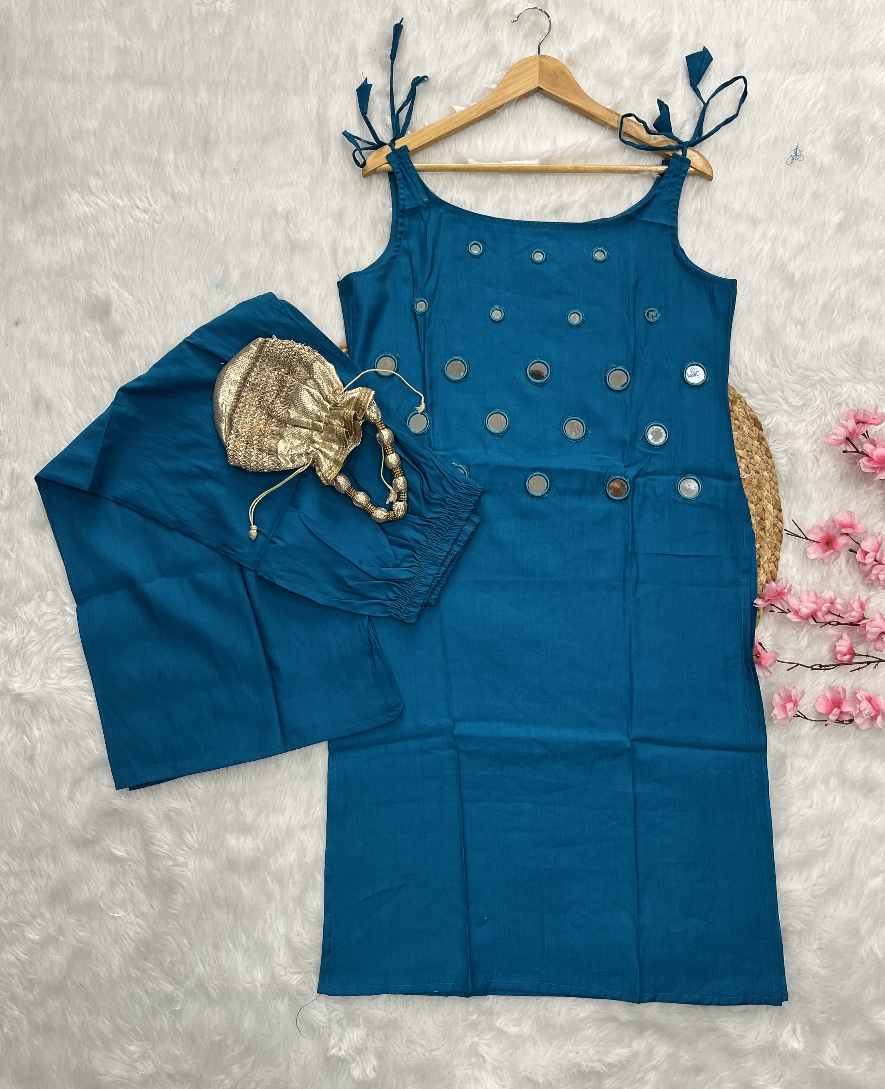 Serina | Rayon Noodle Strap Kurta Set